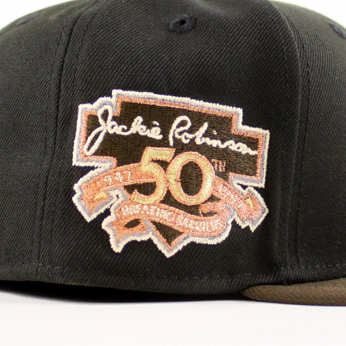 Brooklyn Dodgers 50th Anniversary 59Fifty New Era Fitted Hat (Black Walnut Gray Under Brim)