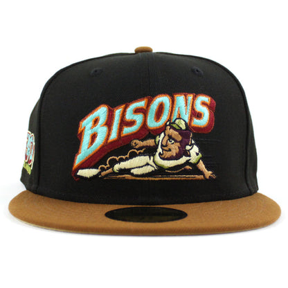 BUFFALO BISONS 30 SEASONS New Era 59Fifty Fitted Hat (BLACK TOASTED PEANUT POLY VEGAS GOLD Under Brim)