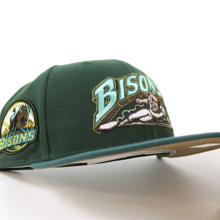 BUFFALO BISONS HOMETOWN COLLECTION New Era 59Fifty Fitted Hat (Glow in the Dark Pine Green Needle Pine Green Khaki Under Brim)