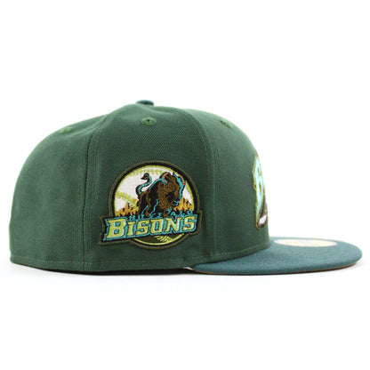 BUFFALO BISONS HOMETOWN COLLECTION New Era 59Fifty Fitted Hat (Glow in the Dark Pine Green Needle Pine Green Khaki Under Brim)