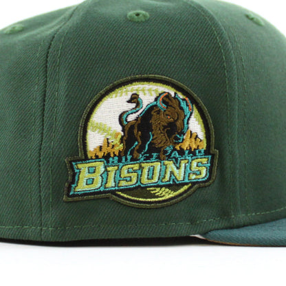 BUFFALO BISONS HOMETOWN COLLECTION New Era 59Fifty Fitted Hat (Glow in the Dark Pine Green Needle Pine Green Khaki Under Brim)