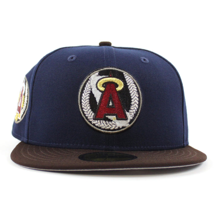 California Angels 25th Anniversary New Era 59Fifty Fitted Hat (OceanSide Burnt Wood Gray UNDER BRIM)