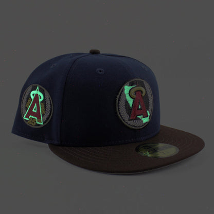 California Angels 25th Anniversary New Era 59Fifty Fitted Hat (OceanSide Burnt Wood Gray UNDER BRIM)