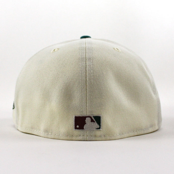 California Angels 67All Star Game New Era 59Fifty Fitted Hat (Glow in the Dark Chrome North West Green Maroon UNDER BRIM)