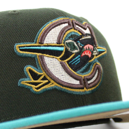 Capital City Bombers HOMETOWN COLLECTION New Era 59Fifty Fitted Hat (DARK SEAWEED TEAL KHAKI Under Brim)