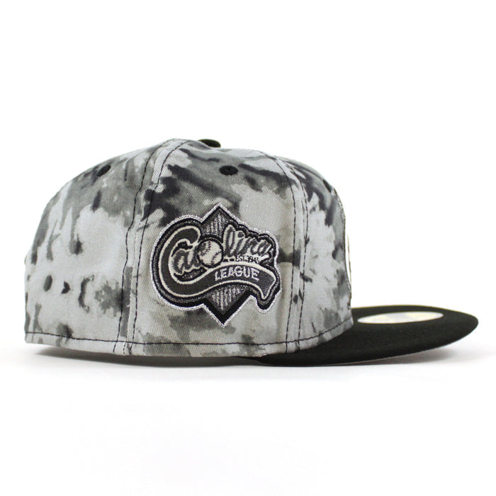 CAROLINA MUDCATS Carolina League New Era 59Fifty Fitted Hat (GRAY TYE DYE Black Gray Under Brim)