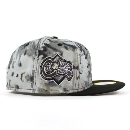 CAROLINA MUDCATS Carolina League New Era 59Fifty Fitted Hat (GRAY TYE DYE Black Gray Under Brim)