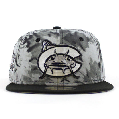 CAROLINA MUDCATS Carolina League New Era 59Fifty Fitted Hat (GRAY TYE DYE Black Gray Under Brim)