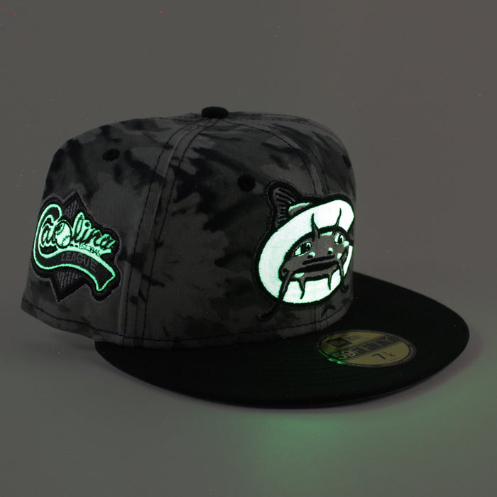 CAROLINA MUDCATS Carolina League New Era 59Fifty Fitted Hat (GRAY TYE DYE Black Gray Under Brim)