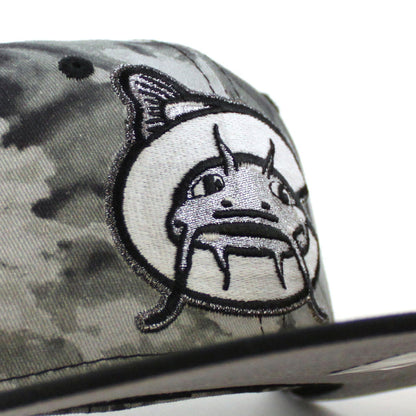 CAROLINA MUDCATS Carolina League New Era 59Fifty Fitted Hat (GRAY TYE DYE Black Gray Under Brim)