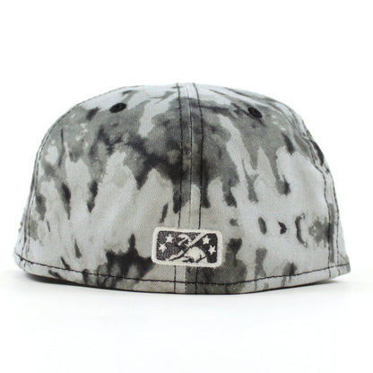 CAROLINA MUDCATS Carolina League New Era 59Fifty Fitted Hat (GRAY TYE DYE Black Gray Under Brim)