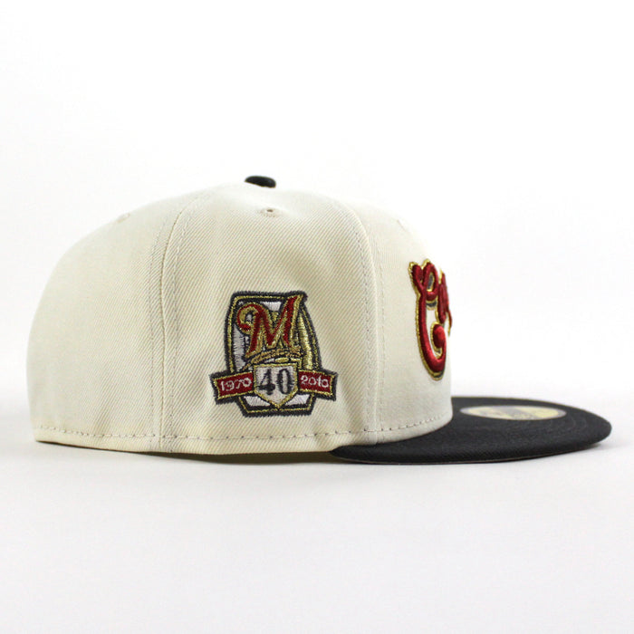 Cervecros-Milwaukee Brewers 40TH New Era 59Fifty Fitted Hat (Chrome White Graphite Gray Under Brim)