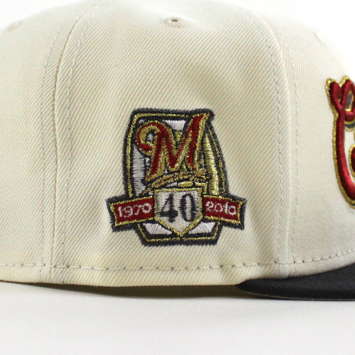 Cervecros-Milwaukee Brewers 40TH New Era 59Fifty Fitted Hat (Chrome White Graphite Gray Under Brim)