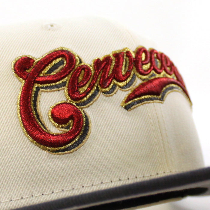 Cervecros-Milwaukee Brewers 40TH New Era 59Fifty Fitted Hat (Chrome White Graphite Gray Under Brim)