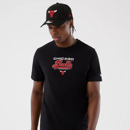 The Male model is wearing Chicago Bulls NBA Back To School Black T-Shirt 4