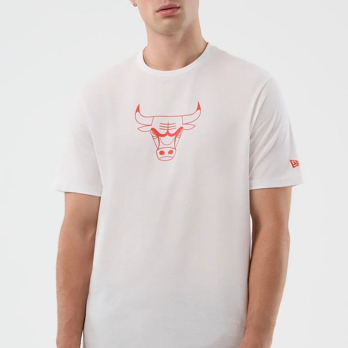 The Male model is wearing Chicago Bulls NBA Back To School White T-Shirt 3