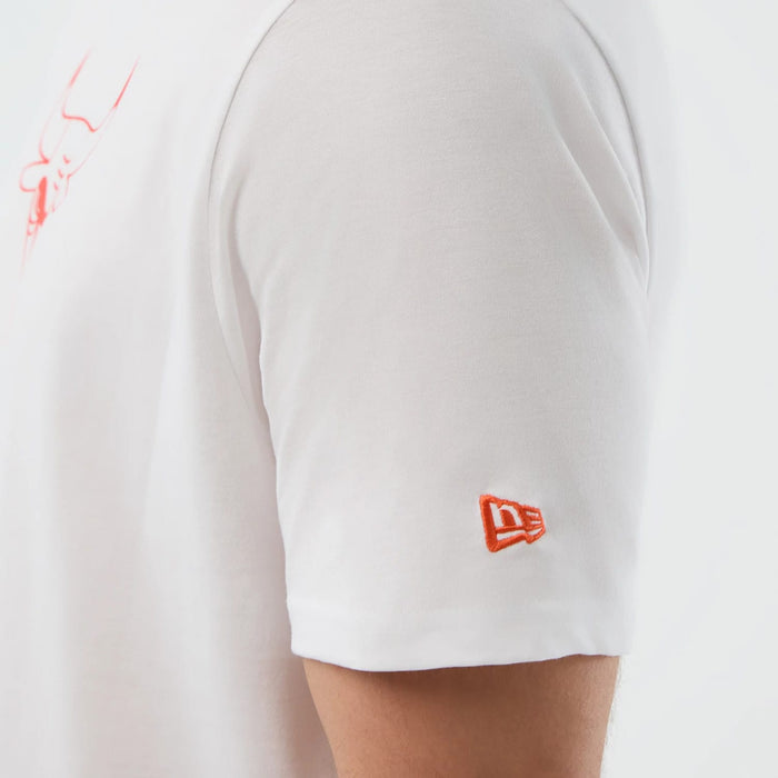 The Male model is wearing Chicago Bulls NBA Back To School White T-Shirt 5