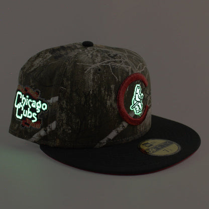Chicago Cubs 1908 World Series New Era 59Fifty Fitted Hat (RealTree Camo Black Scarlet Red Under Brim)
