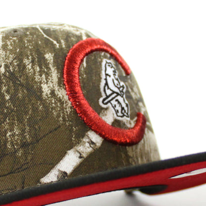 Chicago Cubs 1908 World Series New Era 59Fifty Fitted Hat (RealTree Camo Black Scarlet Red Under Brim)