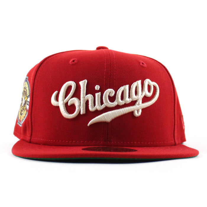 Chicago Cubs 1932 World Series New Era 59Fifty Fitted Hat (Scarlet Red Green Under Brim)