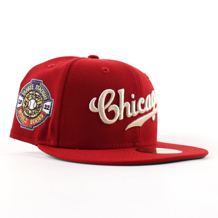 Chicago Cubs 1932 World Series New Era 59Fifty Fitted Hat (Scarlet Red Green Under Brim)
