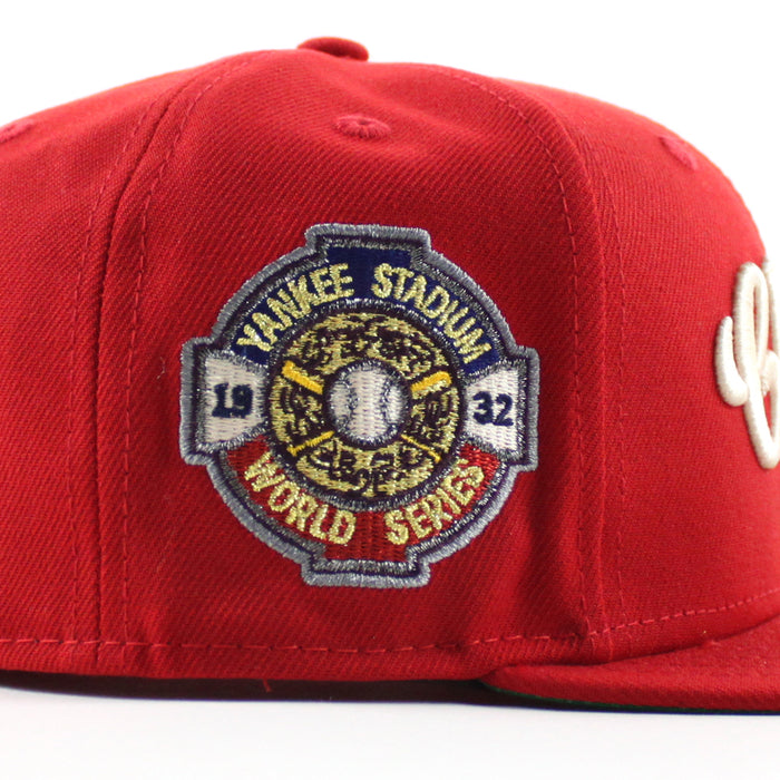 Chicago Cubs 1932 World Series New Era 59Fifty Fitted Hat (Scarlet Red Green Under Brim)