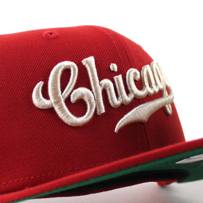 Chicago Cubs 1932 World Series New Era 59Fifty Fitted Hat (Scarlet Red Green Under Brim)
