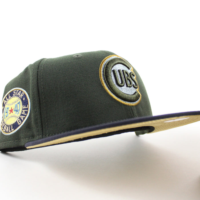 Chicago Cubs 1947 All Star Game New Era 59Fifty Fitted Hat (DARK SEAWEED NAVY MET GOLD Under Brim)