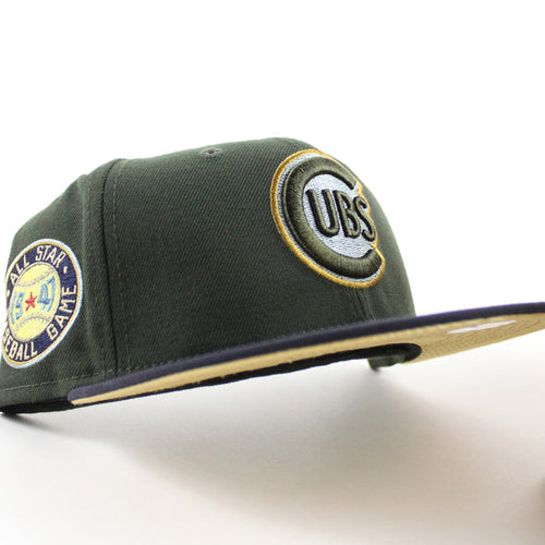 Chicago Cubs 1947 All Star Game New Era 59Fifty Fitted Hat (DARK SEAWEED NAVY MET GOLD Under Brim)