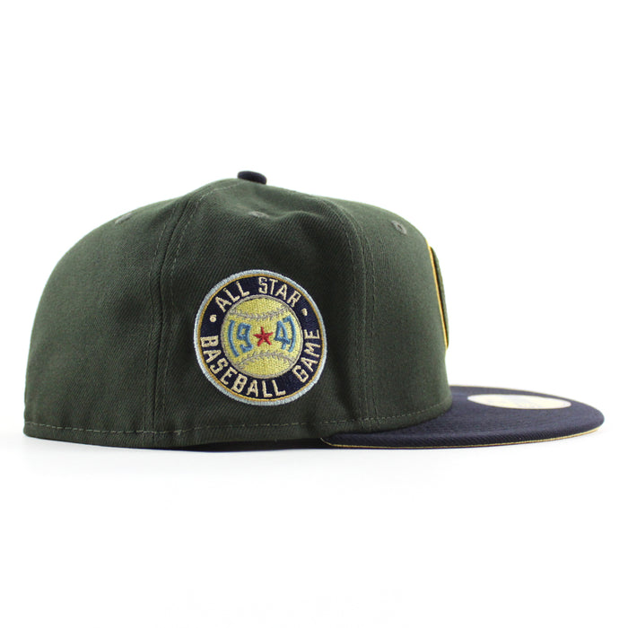 Chicago Cubs 1947 All Star Game New Era 59Fifty Fitted Hat (DARK SEAWEED NAVY MET GOLD Under Brim)