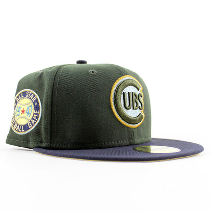 Chicago Cubs 1947 All Star Game New Era 59Fifty Fitted Hat (DARK SEAWEED NAVY MET GOLD Under Brim)