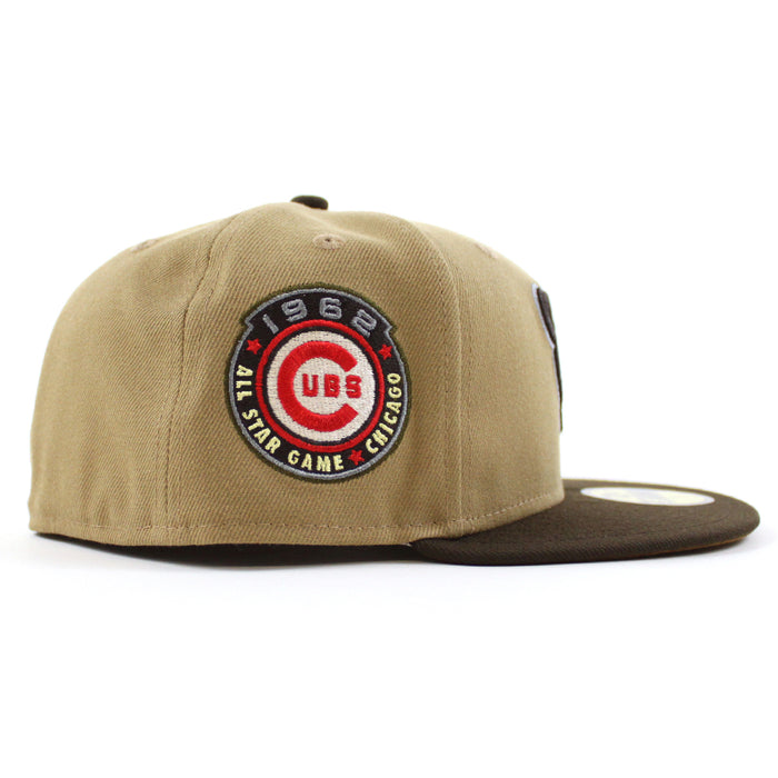 Chicago Cubs 1962 All Star Game New Era 59Fifty Fitted Hat (Khaki Walnut Peanut Under Brim)