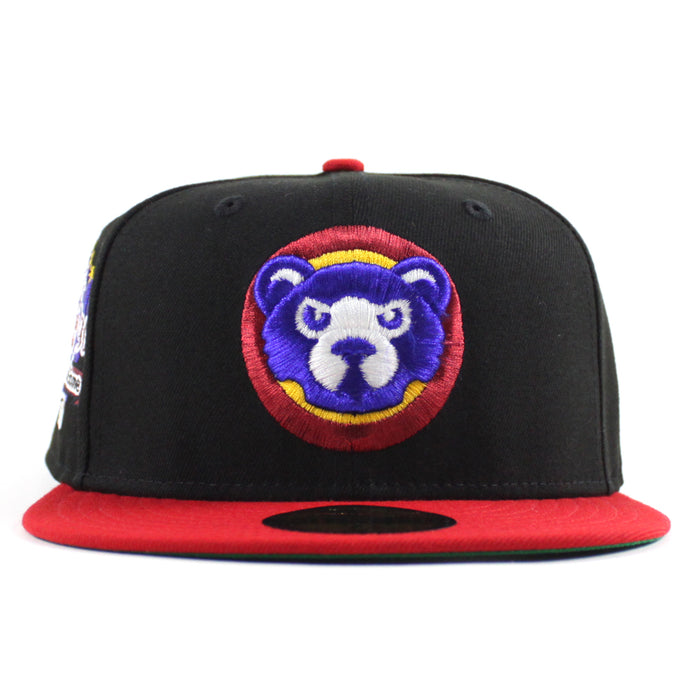 Chicago Cubs 1990 All Star Game New Era 59Fifty Fitted Hat (Black Scarlet Red Green Under Brim)