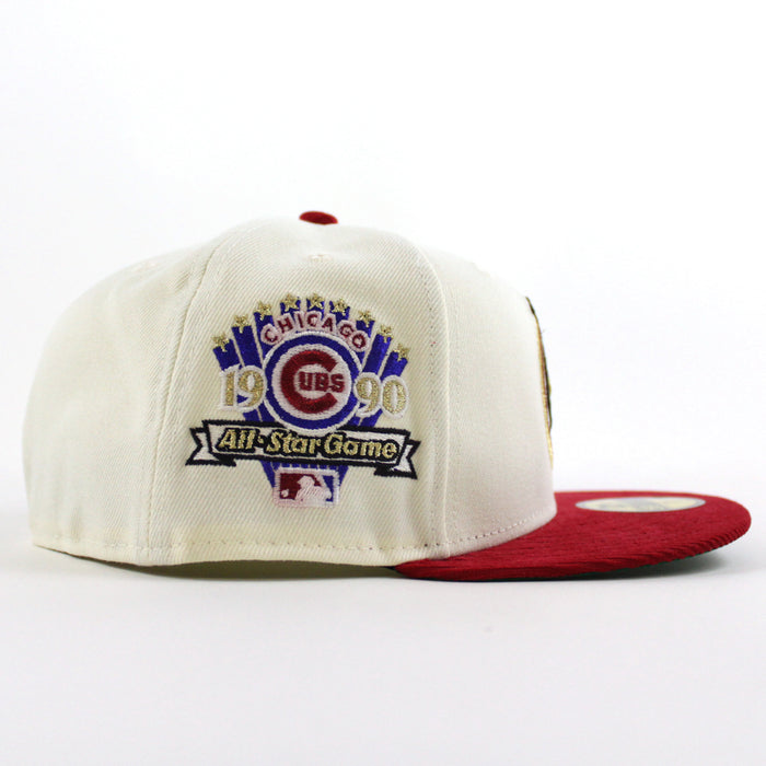 Chicago Cubs 1990 All Star Game New Era 59Fifty Fitted Hat (Chrome White Red Green Under Brim)