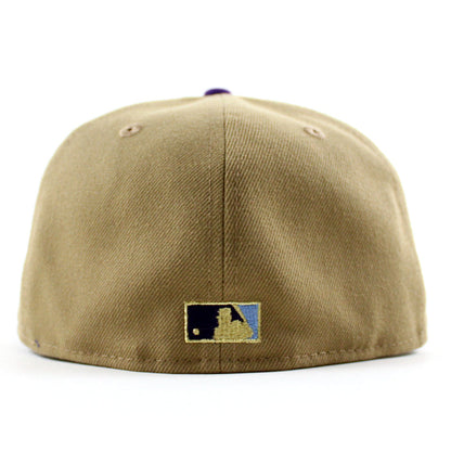Chicago Cubs 1990 All Star Game New Era 59Fifty Fitted Hat (Khaki Purple Sky Blue Under Brim)