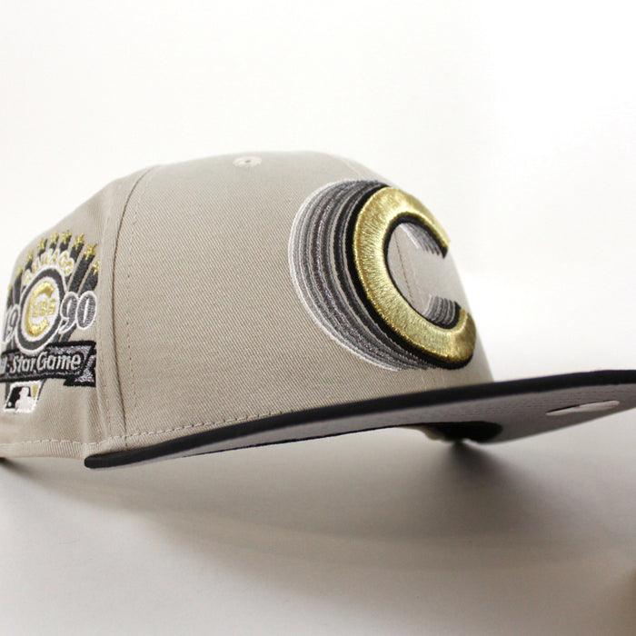 Chicago Cubs 1990 All Star Game New Era 59Fifty Fitted Hat (Stone Black Gray Under Brim)
