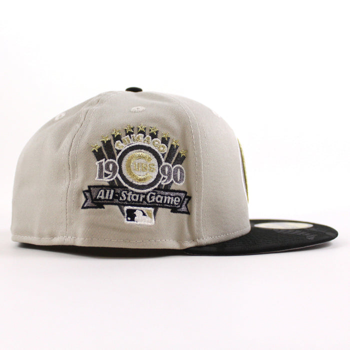 Chicago Cubs 1990 All Star Game New Era 59Fifty Fitted Hat (Stone Black Gray Under Brim)
