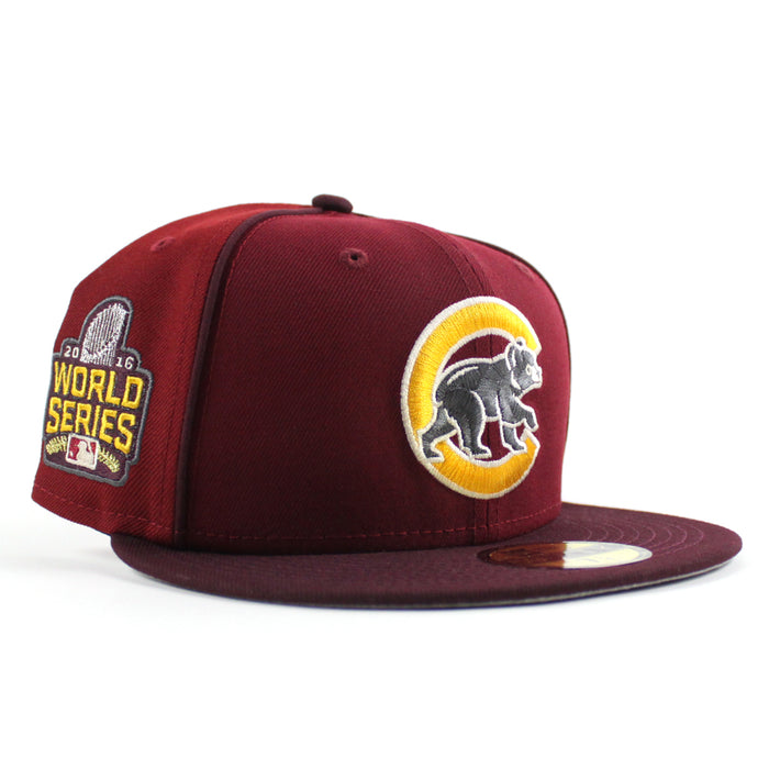 Chicago Cubs 2016 World Series New Era 59Fifty Fitted Hat (Cardinal Maroon Gray Under Brim)