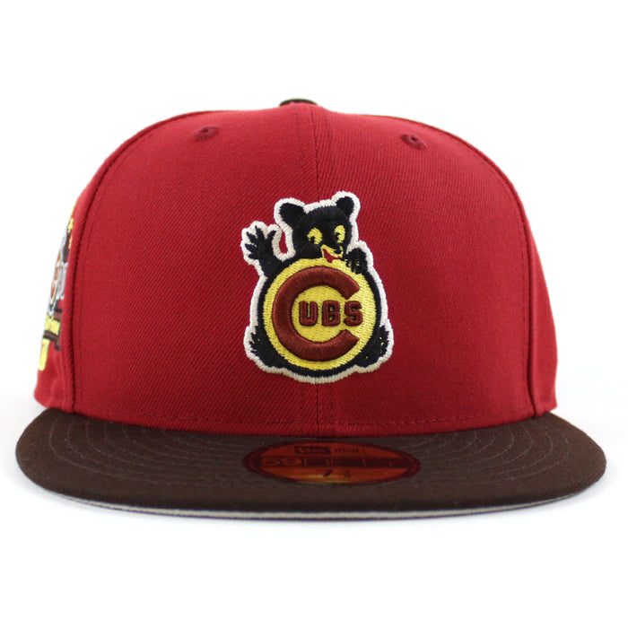 Chicago Cubs All Star Game90 New Era 59Fifty Fitted Hat (Pinot Red Burnt Wood Gray Under Brim)