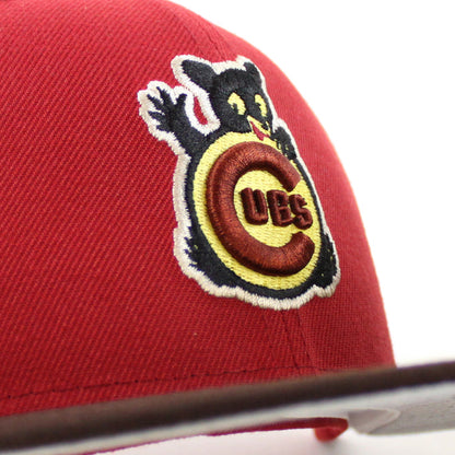 Chicago Cubs All Star Game90 New Era 59Fifty Fitted Hat (Pinot Red Burnt Wood Gray Under Brim)