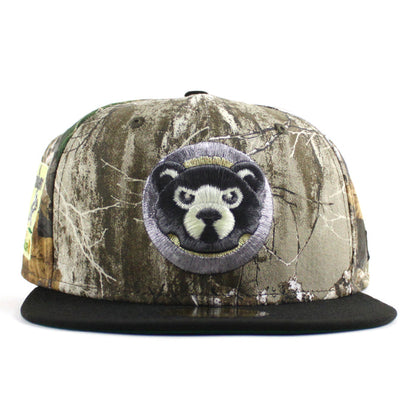 Chicago Cubs Be Alert For Foul Balls New Era 59Fifty Fitted Hat (RealTree Camo Black Green Under Brim)