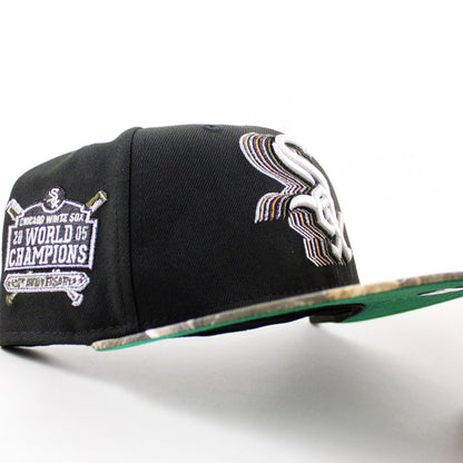 Chicago White Sox 10th Anniversary New Era Fitted 59Fifty Hat (Black RealTree Camo Green Under Brim)