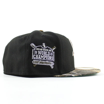 Chicago White Sox 10th Anniversary New Era Fitted 59Fifty Hat (Black RealTree Camo Green Under Brim)