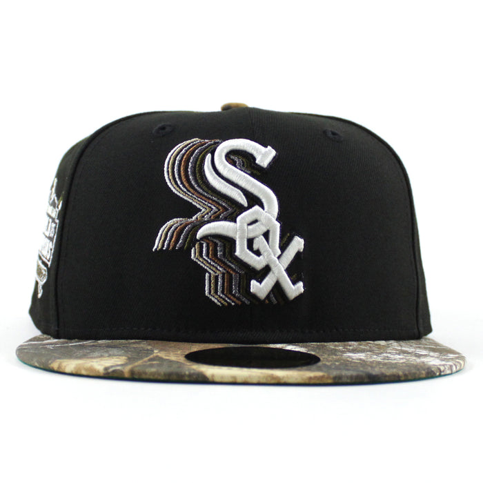 Chicago White Sox 10th Anniversary New Era Fitted 59Fifty Hat (Black RealTree Camo Green Under Brim)