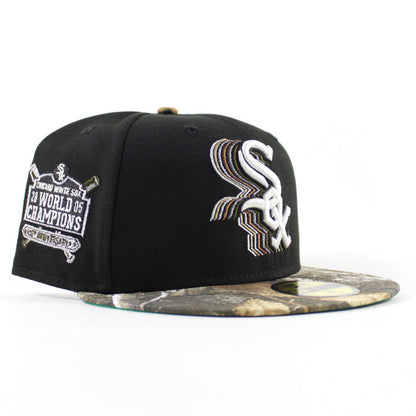 Chicago White Sox 10th Anniversary New Era Fitted 59Fifty Hat (Black RealTree Camo Green Under Brim)