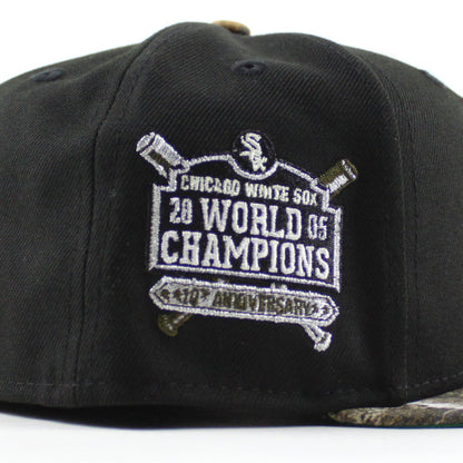 Chicago White Sox 10th Anniversary New Era Fitted 59Fifty Hat (Black RealTree Camo Green Under Brim)