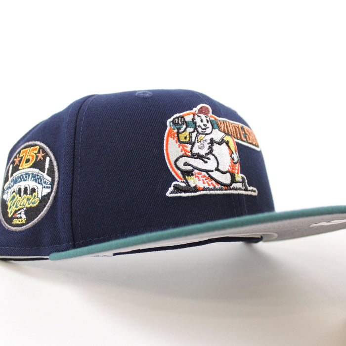 Chicago White Sox 75 Years COMISKEY PARK New Era Fitted 59Fifty Hat (OceanSide Pine Gray Under Brim)