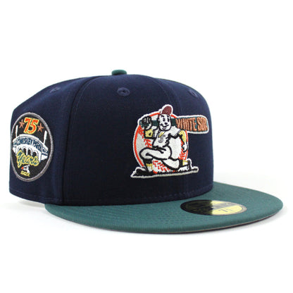 Chicago White Sox 75 Years COMISKEY PARK New Era Fitted 59Fifty Hat (OceanSide Pine Gray Under Brim)