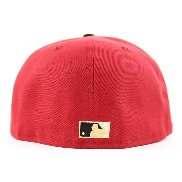 Chicago White Sox COMISKEY Park  New Era Fitted 59Fifty Hat (Pinot Red Black Gray Under Brim)