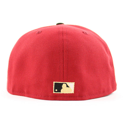 Chicago White Sox COMISKEY Park  New Era Fitted 59Fifty Hat (Pinot Red Black Gray Under Brim)